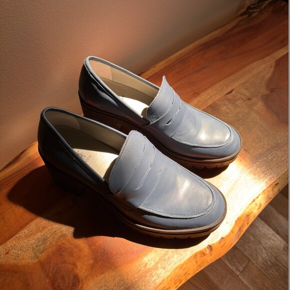 Fly London Toky Platform Penny Loafer Blue Size 10 - Picture 5 of 6